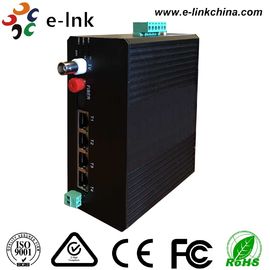 Video Ethernet Industrial Fiber Media Converter 4 10 / 100M Ethernet 1 Video 1RS485 Data