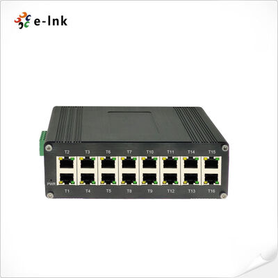 Industrial 16-Port 40Gbps Gigabit Ethernet Switch with VLAN Support DIN-Rail Mount Aluminum Alloy Housing for Harsh Environments
