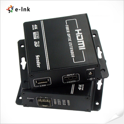 3.40Gbps HDMI Over Fiber Optic Extender 4K KVM EDID Surface Mountable