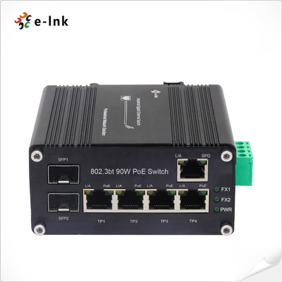 Industrial Gigabit Ethernet Switch 4-Port 802.3bt PoE + 1Port RJ45 + 2Port 100/1000X SFP