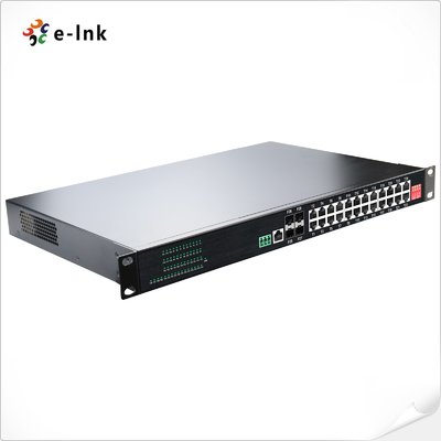 Rackmount Industrial L2+ Managed Switch 24 Port 1000T 802.3at PoE + 4 Port 1000X SFP