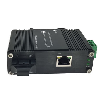 Industrial SC Ethernet Fiber Converter 12~48VDC Input with  Wide Temperature Range DIN Rail Mount