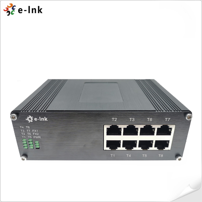 IP40 Rugged Ethernet Media Converter Unmanaged 8 Port 10/100/1000Mbps