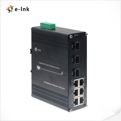 산업용 DIN 레일 장착 6포트 10/100Base-TX + 3포트 100Base-FX 하드ened PoE 스위치