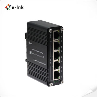 산업용 1포트 PoE+ to 4포트 기가비트 익스텐더 30W IP40 DIN 레일