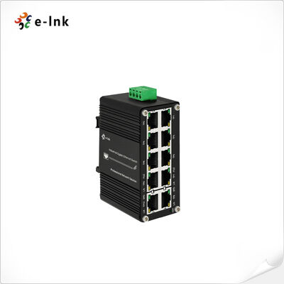 산업 10 포트 기가비트 PoE 스위치 8 PoE+ 포트 240W 총 예산 광전압 12-48VDC IP40 금속 케이스 -40°C ~ 80°C 운영 온도